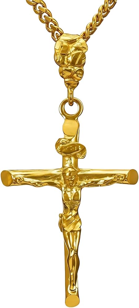 LIFETIME JEWELRY Crucifix Cross Necklaces for Women & Men 24k Real